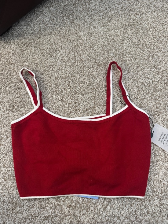 MAJORELLE Tops - MAJORELLE Red Crop Tank with White Trim